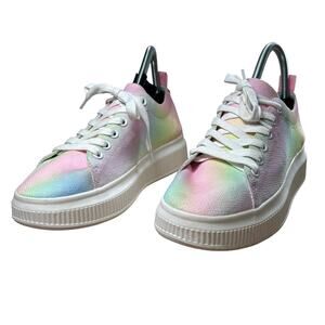 BP Sonny Fabric Rainbow Tie Dye Low Top Lace Up Sneakers New No Box Size 7
